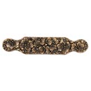 Notting Hill [NHP-604-AB] Solid Pewter Cabinet Pull Handle - Florid Leaves - Oversized - Antique Brass Finish - 6 1/4&quot; L