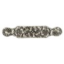 Notting Hill [NHP-604-AP] Solid Pewter Cabinet Pull Handle - Florid Leaves - Oversized - Antique Pewter Finish - 5&quot; C/C - 6 1/4&quot; L