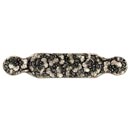 Notting Hill [NHP-604-SN] Solid Pewter Cabinet Pull Handle - Florid Leaves - Oversized - Satin Nickel Finish - 6 1/4&quot; L