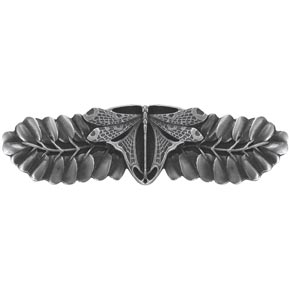 Notting Hill [NHP-607-AP] Solid Pewter Cabinet Pull Handle - Dragonfly - Antique Pewter Finish - 3 7/8" L