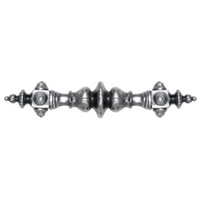 Notting Hill [NHP-610-AP] White Metal Cabinet Pull Handle - Portobello Road w/ Crystals - Oversized - Antique Pewter Finish - 6 3/8" L