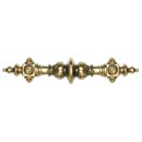 Notting Hill [NHP-610-SG] White Metal Cabinet Pull Handle - Portobello Road w/ Crystals - Oversized - 24K Satin Gold Finish - 5" C/C - 6 3/8" L