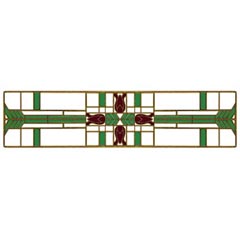 Notting Hill [NHP-617-AB-A] Solid Pewter Cabinet Pull Handle - Prairie Tulips - Antique Brass Finish - Spring Green - 3 3/4&quot; L
