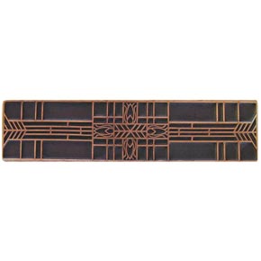 Notting Hill [NHP-617-AC] Solid Pewter Cabinet Pull Handle - Prairie Tulips - Antique Copper Finish - 3 3/4" L