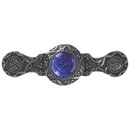 Notting Hill [NHP-624-BN-BS] Solid Pewter Cabinet Pull Handle - Victorian Jewel - Blue Sodalite Natural Stone - Brite Nickel Finish - 3 7/8" L