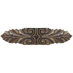 Notting Hill [NHP-625-AB] Solid Pewter Cabinet Pull Handle - Opulent Scroll - Antique Brass Finish - 3 3/4" L