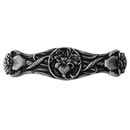 Notting Hill [NHP-628-BP] Solid Pewter Cabinet Pull Handle - River Irises - Brilliant Pewter Finish - 3" C/C - 3 7/8" L