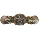Notting Hill [NHP-634-AB] Solid Pewter Cabinet Pull Handle - Seaside Collage - Antique Brass Finish - 4" L