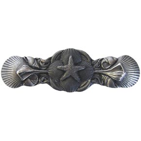Notting Hill [NHP-634-AP] Solid Pewter Cabinet Pull Handle - Seaside Collage - Antique Pewter Finish - 4" L
