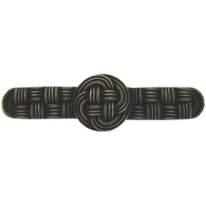 Notting Hill [NHP-639-AB] Solid Pewter Cabinet Pull Handle - Classic Weave - Antique Brass Finish - 4 1/8" L