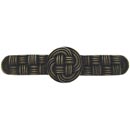 Notting Hill [NHP-639-AB] Solid Pewter Cabinet Pull Handle - Classic Weave - Antique Brass Finish - 4 1/8" L