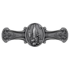Notting Hill [NHP-640-AP] Solid Pewter Cabinet Pull Handle - Best Cellar Wine - Antique Pewter Finish - 4&quot; L