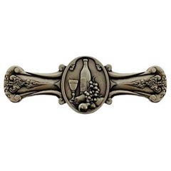 Notting Hill [NHP-640-BB] Solid Pewter Cabinet Pull Handle - Best Cellar Wine - Brite Brass Finish - 4&quot; L