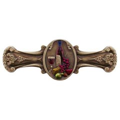 Notting Hill [NHP-640-BHT] Solid Pewter Cabinet Pull Handle - Best Cellar Wine - Hand-Tinted Antique Brass Finish - 4&quot; L