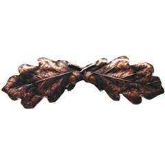 Notting Hill [NHP-644-AC] Solid Pewter Cabinet Pull Handle - Oak Leaf - Antique Copper Finish - 4&quot; L