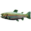 Notting Hill [NHP-648-PHT-R] Solid Pewter Cabinet Pull Handle - Rainbow Trout - Right Side - Hand-Tinted Antique Pewter Finish - 4 1/8" L