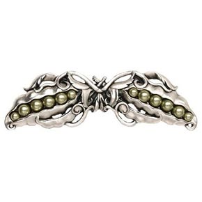 Notting Hill [NHP-650-BP] Solid Pewter Cabinet Pull Handle - Pearly Peapod - Brilliant Pewter Finish - 5" L