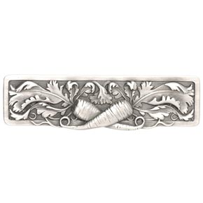 Notting Hill [NHP-652-AP] Solid Pewter Cabinet Pull Handle - Leafy Carrot - Antique Pewter Finish - 4 7/8" L