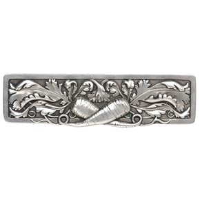Notting Hill [NHP-652-BP] Solid Pewter Cabinet Pull Handle - Leafy Carrot - Brilliant Pewter Finish - 4 7/8" L