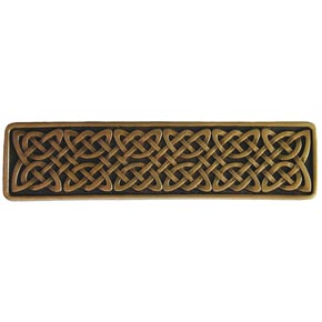 Notting Hill [NHP-657-AB] Solid Pewter Cabinet Pull Handle - Celtic Isles - Antique Brass Finish - 3 7/8" L