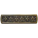 Notting Hill [NHP-660-AB] Solid Pewter Cabinet Pull Handle - Fleur-de-Lis - Antique Brass Finish - 3&quot; C/C - 4&quot; L