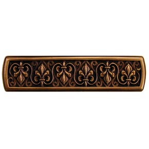 Notting Hill [NHP-660-AC] Solid Pewter Cabinet Pull Handle - Fleur-de-Lis - Antique Copper Finish - 4" L