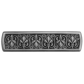 Notting Hill [NHP-660-AP] Solid Pewter Cabinet Pull Handle - Fleur-de-Lis - Antique Pewter Finish - 4" L