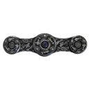 Notting Hill [NHP-661-AP-BS] Solid White Metal Cabinet Pull Handle - Jeweled Lily - Blue Sodalite Natural Stone - Antique Pewter Finish - 3 7/8&quot; L