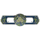 Notting Hill [NHP-671-AP-B] Solid Pewter Cabinet Pull Handle - Delaney&#39;s Rose - Blue - Antique Pewter Finish - 3 7/8&quot; L
