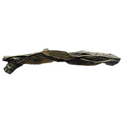 Notting Hill [NHP-672-AB-L] Solid Pewter Cabinet Pull Handle - Leafy Branch - Left Side - Antique Brass Finish - 5&quot; L