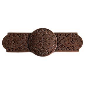 Notting Hill [NHP-673-AC] Solid Pewter Cabinet Pull Handle - Renaissance Etch - Antique Copper Finish - 4" L