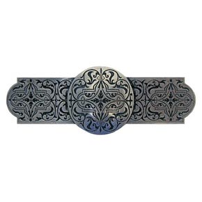 Notting Hill [NHP-673-BP] Solid Pewter Cabinet Pull Handle - Renaissance Etch - Brilliant Pewter Finish - 4" L