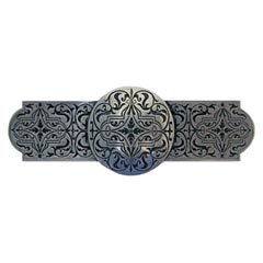 Notting Hill [NHP-673-BP] Solid Pewter Cabinet Pull Handle - Renaissance Etch - Brilliant Pewter Finish - 4&quot; L