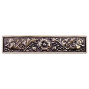 Notting Hill [NHP-675-AB] Solid Pewter Cabinet Pull Handle - Poppy - Antique Brass Finish - 4 7/8" L