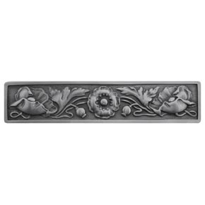 Notting Hill [NHP-675-AP] Solid Pewter Cabinet Pull Handle - Poppy - Antique Pewter Finish - 4 7/8" L