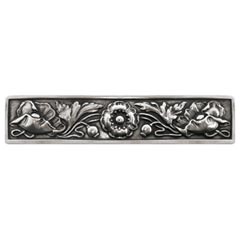 Notting Hill [NHP-675-BP] Solid Pewter Cabinet Pull Handle - Poppy - Brilliant Pewter Finish - 4 7/8" L
