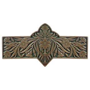 Notting Hill [NHP-678-AB-C] Solid Pewter Cabinet Pull Handle - Dianthus - Sage - Antique Brass Finish - 4 3/8" L