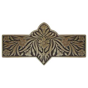 Notting Hill [NHP-678-AB] Solid Pewter Cabinet Pull Handle - Dianthus - Antique Brass Finish - 4 3/8" L