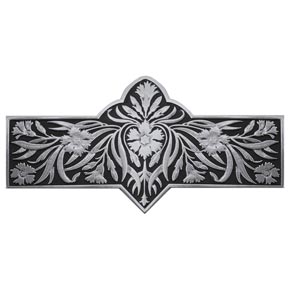 Notting Hill [NHP-678-BP-D] Solid Pewter Cabinet Pull Handle - Dianthus - Black - Brilliant Pewter Finish - 4 3/8" L