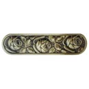 Notting Hill [NHP-680-AB] Solid Pewter Cabinet Pull Handle - McKenna&#39;s Rose - Antique Brass Finish - 3&quot; C/C - 4 3/8&quot; L