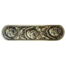 Notting Hill [NHP-680-AB] Solid Pewter Cabinet Pull Handle - McKenna&#39;s Rose - Antique Brass Finish - 4 3/8&quot; L