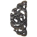 Notting Hill [NHH-902-AP] Solid Pewter Decorative Cabinet Hinge Plate - Florid Leaves - Antique Pewter Finish - 1 1/4" W x 2 1/2" H - Pair