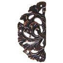 Notting Hill [NHH-902-BZ] Solid Bronze Decorative Cabinet Hinge Plate - Florid Leaves - Antique Bronze Finish - 1 1/4" W x 2 1/2" H