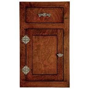 Notting Hill [NHH-920-AP] Solid Pewter Decorative Cabinet Hinge Plate - Cicade on Leaves - Antique Pewter Finish - 1 1/4" W x 2 5/8" H