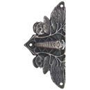 Notting Hill [NHH-920-AP] Solid Pewter Decorative Cabinet Hinge Plate - Cicada on Leaves - Antique Pewter Finish - 1 1/4" W x 2 5/8" H
