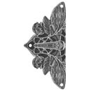 Notting Hill [NHH-920-BN] Solid Pewter Decorative Cabinet Hinge Plate - Cicada on Leaves - Brite Nickel Finish - 1 1/4&quot; W x 2 5/8&quot; H - Pair