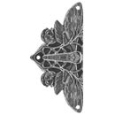 Notting Hill [NHH-920-BN] Solid Pewter Decorative Cabinet Hinge Plate - Cicada on Leaves - Brite Nickel Finish - 1 1/4&quot; W x 2 5/8&quot; H - Pair