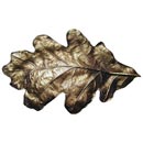 Notting Hill [NHBP-844-AB] White Metal Cabinet Cup Pull - Oak Leaf - Antique Brass Finish - 3" Centers - 4 5/8" L