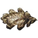 Notting Hill [NHBP-844-AB] White Metal Cabinet Cup Pull - Oak Leaf - Antique Brass Finish - 3" C/C - 4 5/8" L