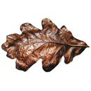 Notting Hill [NHBP-844-AC] White Metal Cabinet Cup Pull - Oak Leaf - Antique Copper Finish - 3" Centers - 4 5/8" L